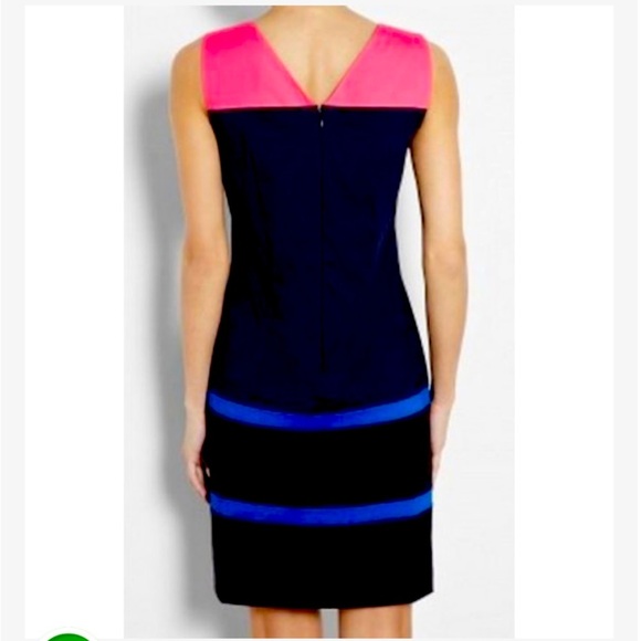 DKNY  Sheath Color block Sleeveless Dress Pink, Blue, and Black Size 6 - Picture 3 of 12